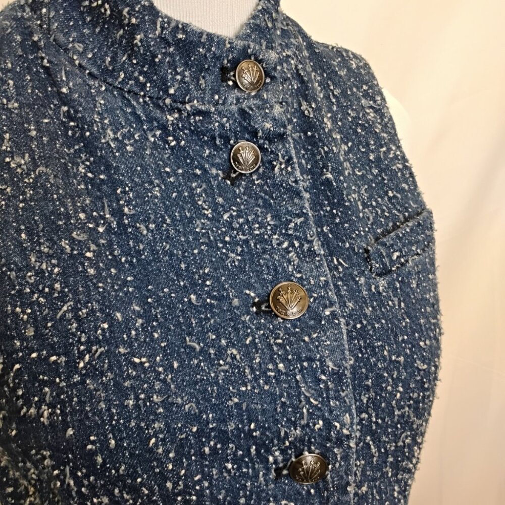 Rag & Bone Slade Vest Women's 2 Blue Tweed High Neck Sleeveless Top #J5189 - Picture 4 of 10